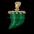 925 Sterling Silver Malachite Tusk Pendant