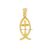 Ichthus (Fish) Cross Charm Pendant Necklace designer handmade Pendant 925 Sterling Silver 14k Yellow Gold Micron Plating Pendant