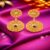 925 Sterling Silver Filigree Disc Drop Earrings with Garnet Accents in Gold Finish