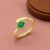 925 Sterling Silver Pear Emerald Bypass Halo Ring