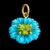 925 Sterling Silver Carved Turquoise Flower Pendant