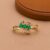 925 Sterling Silver Three-Stone Emerald Bypass Ring