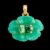 925 Sterling Silver Carved Green Chalcedony Flower Pendant
