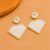 925 Sterling Silver White Enamel Geometric Dangle Earrings