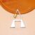 Letter A Initial Carabiner Lock, Two-Tone 925 Sterling Silver Screw Clasp