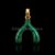 925 sterling silver Malachite Wishbone Pendant