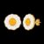 Fried Egg 925 Sterling Silver Enamel Stud Earrings