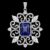 925 Sterling Silver Blue Sapphire Snowflake Pendant