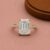 925 Sterling Silver Emerald Cut Moissanite Pave diamond Band Ring