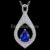 925 Sterling Silver Blue Sapphire Teardrop Pendant