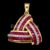 925 Sterling Silver Ruby Geometric Pendant