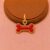 Gold Plated 925 Sterling Silver Red Enamel Dog Bone Pendant Charm