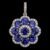 925 Sterling Silver Blue Sapphire Flower Pendant