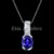 925 Sterling Silver Sapphire Solitaire Pendant