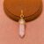 Gold Plated 925 Sterling Silver Rose Quartz Double Terminated Point Pendant Charm