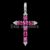 925 Sterling Silver Pink Sapphire Cross Pendant