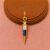 Gold Plated 925 Sterling Silver Medical Syringe Pendant Blue and White Enamel Charm