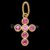 925 Sterling Silver Pink Sapphire Cross Pendant