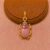 Gold Plated 925 Sterling Silver Pink and Mauve Enamel Scarab Beetle Pendant