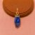 Gold Plated 925 Sterling Silver Royal Blue Enamel Mano Figa Hand Pendant Charm