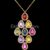 925 Sterling Silver Multi Gemstone Cluster Pendant