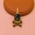 Gold Plated 925 Sterling Silver Black Enamel Skull and Crossbones Pendant Charm