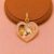 Gold Plated 925 Sterling Silver Mother and Child Heart Pendant Pink Enamel Charm