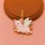 Gold Plated 925 Sterling Silver Flying Pig Angel Pendant Enamel Charm