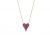 Women’s Small Pave Heart Pendant Necklace, Ruby Handmade Sterling Silver Heart Necklace Jewelry