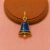 925 Sterling Silver Blue Enamel Christmas Bell Pendant Charm