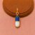 925 Sterling Silver Blue and White Pill Capsule Enamel Pendant Charm