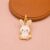 925 Sterling Silver Bunny Pendant, Cute White Rabbit Charm for Necklace