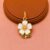 925 Sterling Silver Flower Pendant, White Enamel Cherry Blossom Charm