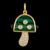 925 Sterling Silver Malachite Mushroom Pendant