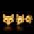 925 Sterling Silver Golden Fox Face Studs
