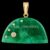 925 Sterling Silver Green Aventurine Half Moon Pendant