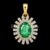 925 Sterling Silver Emerald Sunburst Pendant