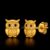925 Sterling Silver Gold-Plated Wise Owl Stud Earrings