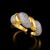 925 Sterling Silver Pavé diamond Link Chain Ring