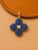 925 Sterling Silver Blue Sapphire Flower Pendant