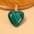 Malachite Heart Pendant 925 Silver, Green Stone Charm