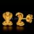 925 Sterling Silver Golden King Cobra Studs
