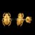 925 Sterling Silver Golden Scarab Beetle Studs