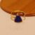 925 Sterling Silver Trillion Lapis Lazuli Open Ring