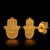 925 Sterling Silver Golden Hamsa Hand Studs
