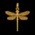 925 Sterling Silver Golden Dragonfly Pendant