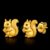 925 Sterling Silver Gold Plated Squirrel Stud Earrings