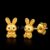 925 Sterling Silver Gold Plated Bunny Rabbit Stud Earrings