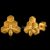 925 Sterling Silver Gold Plated Honeycomb Honeybee Stud Earrings