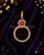 925 Sterling Silver Charm Holder, Gold Ruby Heart & Clicker Gate Clasp